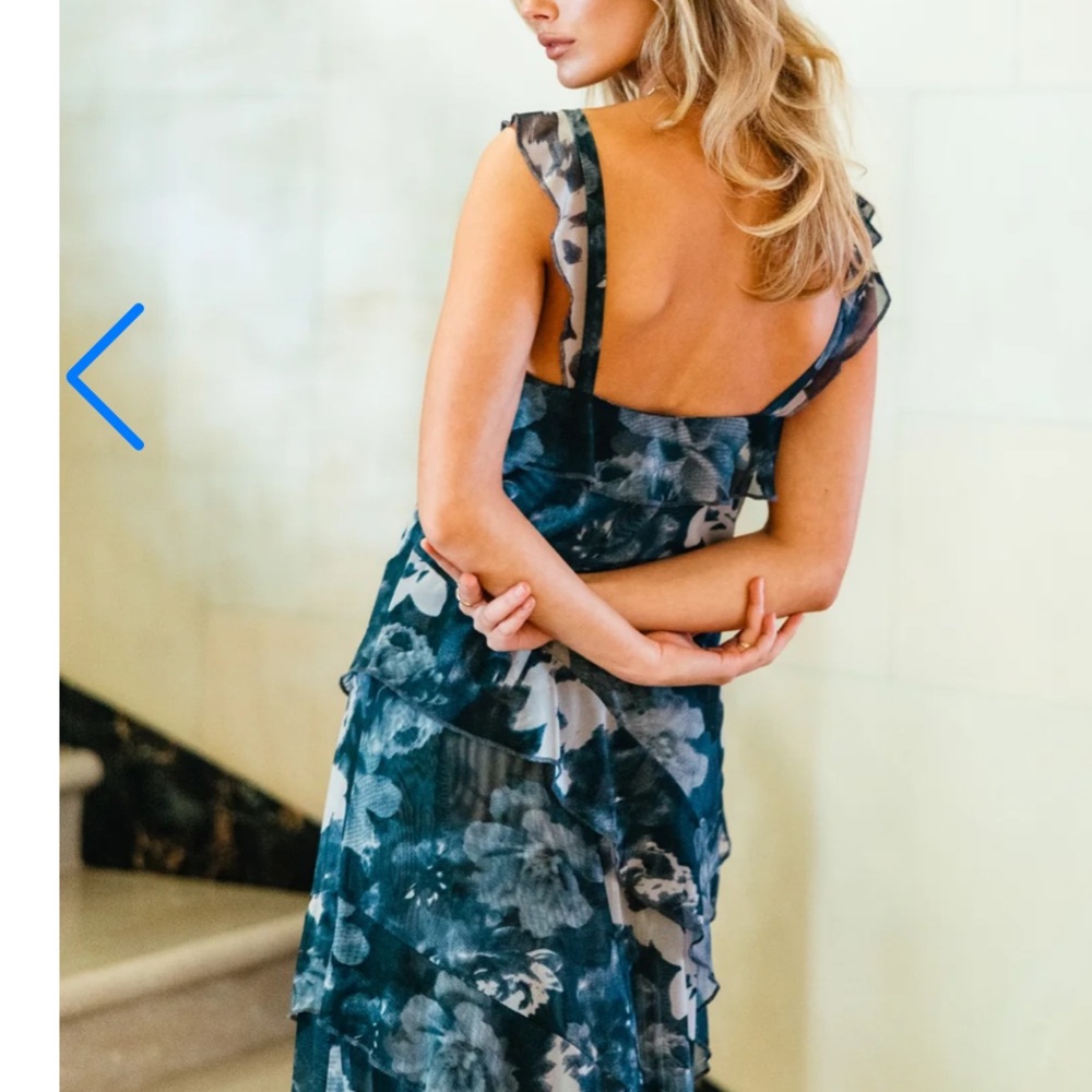Floral Blue Dress - Picture 2 of 5